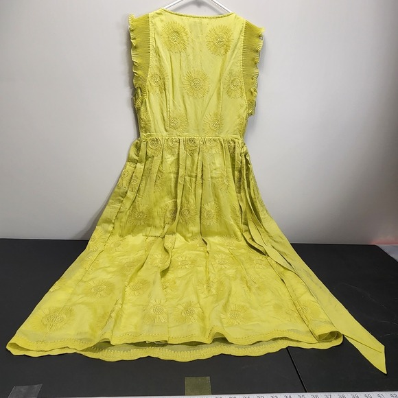 Kate Spade Bloom Organza Midi Dress Green sz 2 V neck Easter Spring Preppy - Picture 3 of 9